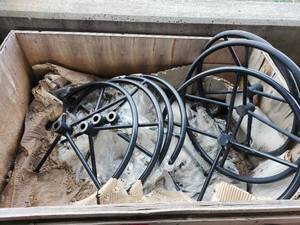 lot 48079 image: (7) Industrial Metal 23in Wheels