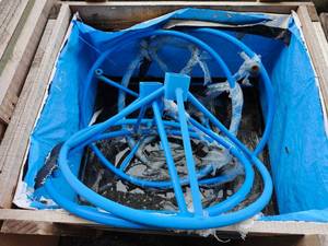 lot 48080 image: (4) 23in Blue Industrial Hand Wheels