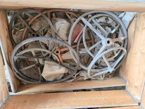 lot 45299 image: Industrial Hand Wheels in Wooden Crate