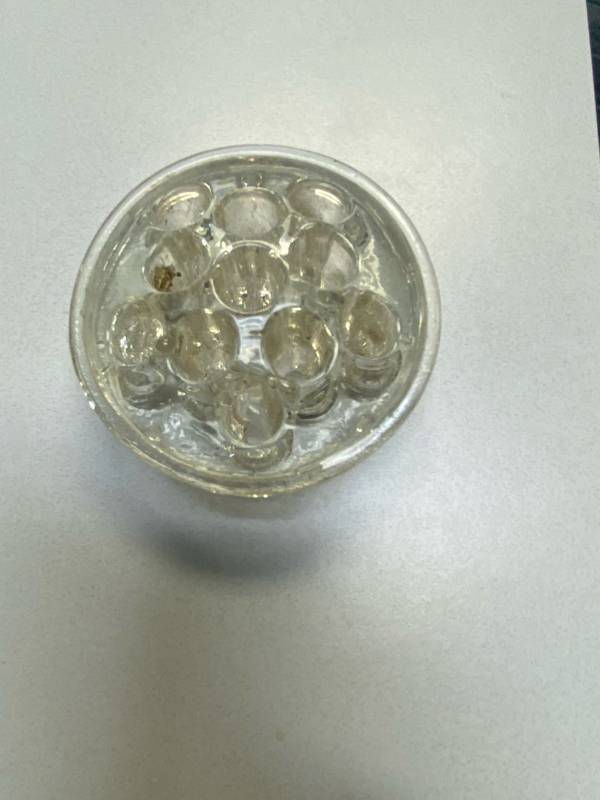 lot 2542 image: Vintage Glass Flower Frogs Paperweight or Pen Holder 9 holes- Good Condition