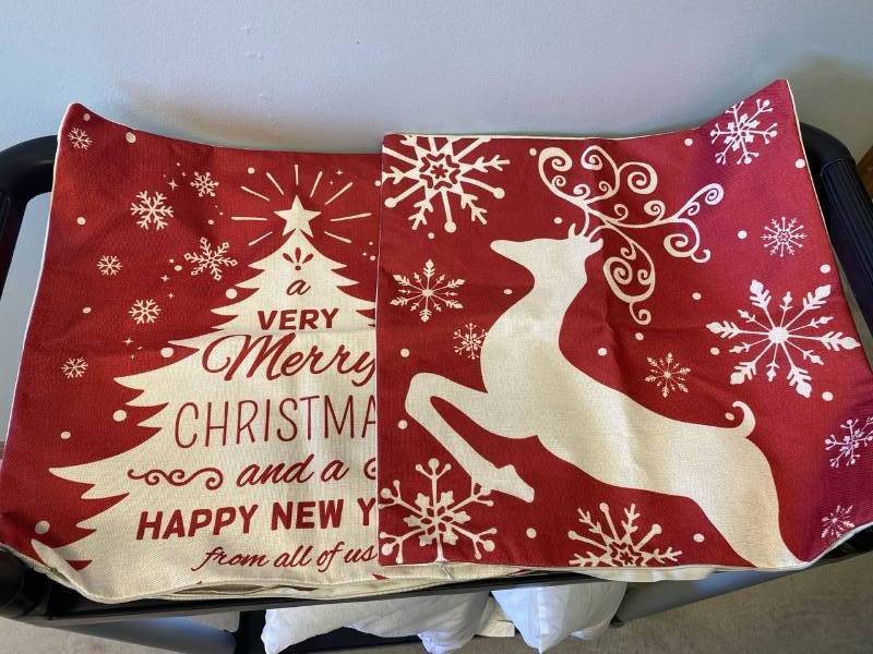 lot 2552 image: Throw Pillow covers- Christmas Themed (2) total
