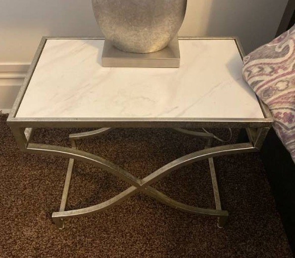 lot 26 image: Metal and Marble dcor side table