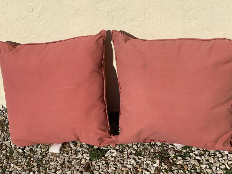 lot 2022 image: (2) piece outdoor pillow set- 24x23x8