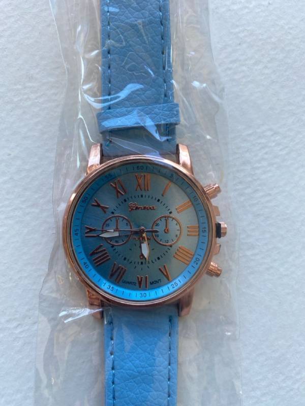 lot 2505 image: Blue and Rose gold fashion watch- Factory sealed