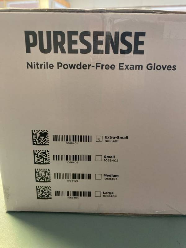 lot 2418 image: Case of purelife Nitrile gloves. (10) boxes of 100 size xsmall Retails $54