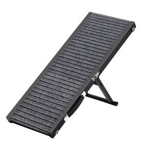 lot 12004 image: MAHANCRIS Dog Ramp, 31.5 Long Portable Pet Stair Ramp with Non-Slip Rug Surface, 5 Levels Height Adjustable Dog Steps for Small Dogs, Folding Dog Car Ramps for Couch, Bed, Black DRHR0901V1