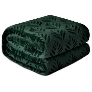 lot 12028 image: Exclusivo Mezcla Fleece Throw Blanket for Couch, Super Soft and Cozy Blankets All Season Use, Leaves Pattern, Plush Fuzzy Lightweight, Forest Green, 50x60 Inch
