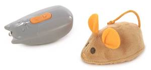 lot 12033 image: SmartyKat Race N Chase Electronic Motion Remote Controlled Mouse Cat Toy, Battery Powered - GrayOrange, One Size