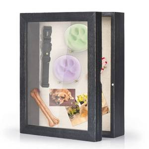 lot 12065 image: Love-KANKEI Shadow Box Frame 8x10 Shadow Box Display Case with Linen Back Memorabilia Awards Medals Photos Memory Box Gift Rustic Black