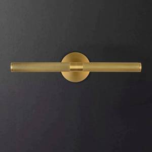 lot 12077 image: Hard-wired Knurled Picture Light, 19in Brass Picture Light for Wall, Dimmable Brass Art Light, Rotatable 360° Picture Frame Light, Painting Lights for Wall, Bathroom Wall Sconce, E12 Bulbs Included - Retail $199