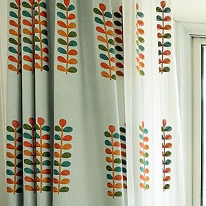 lot 12086 image: VOGOL Polyester Window Curtains 84 Inch Length, Colorful Leaves Embroidered Grommet Curtain Panels, 60% Room Darkening Drapes, W52 x L84, 2 Pcs