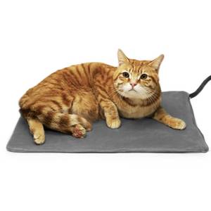 lot 12106 image: NICREW Pet Heating Pad for Dogs and Cats, Heated Cat Bed with Steel-Wrapped Cord and Soft Fleece Cover, 17.7 x 15.7 Inches, 30 Watts