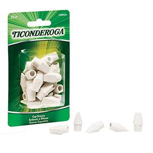 lot 12112 image: Ticonderoga Wedge Cap Erasers, White, 25 Count