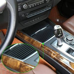 lot 13984 image: CHEYA ABS Plastic Car Center Console Cup Holder Frame Sticker Trim for BMW X5 E70 X6 E71 2008-2013 Auto Accessories (Silver)