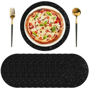 lot 13996 image: GOLD Roshtia 100 Pcs Paper Placemat Disposable Placement Mats for Dining Table Bulk Paper Round Mats Place Decorative Table Mats for Wedding Banquet Party (Gold,13 Inch)