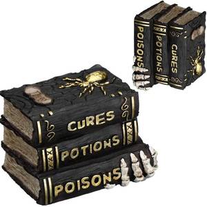 lot 13997 image: Namalu Witch and Wizard Spellbook Tabletop Decoration, Halloween Resin Witch and Wizard Spellbook Table Decorations, Halloween Resin Book Stack Decor for Home Table Mantel Fireplace (Classic Style)