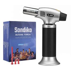 lot 14003 image: Sondiko Butane Torch S400, Refillable Kitchen Torch Lighter, Fit All Butane Tanks Blow Torch with Safety Lock and Adjustable Flame for Desserts, Creme Brulee, and Baking�Butane Gas Is Not Included