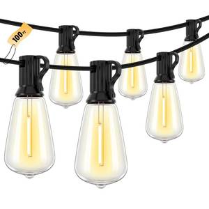 lot 14007 image: Doukedge 100FT LED Outdoor String Lights, 2700K LED Patio Lights with 502 Shatterproof Vintage Bulbs, Hanging String Lights Waterproof Outside for Porch, Backyard, Garden, Gazebo