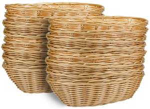 lot 14017 image: Yesland 16 Pack Plastic Oval Basket, Food Storage & Fruit Basket, 8-34 x 6-14 x 2-34 Inches Basket Bin for Kitchen, Restaurant, Centerpiece Display