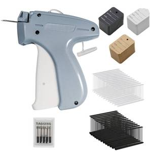 lot 14033 image: Tagging Gun for Clothing, Tag Attacher Gun with 5 Steel Needles, 2000 pcs 2 Black and White Barbs Fasteners & 300 Clothing Labels, Yard Sale Retail Store Tagging Gun Set (Not Mini Stitch)