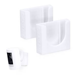 lot 14034 image: Adhesive Wall Mount for Stick Up Cam (2 Pack) Security Camera (Battery, Wired & Solar Versions) No Hassle Bracket Holder, No Screws, No Mess Install (White) by Brainwavz