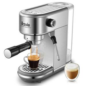 lot 15515 image: ILAVIE 20 Bar Espresso Machine for Home, Professional Espresso Coffee Maker, Cappuccino, Latte Machine, with 40oz Detachable Water Tank, Stainless Steel,1350W - Retail $138.46