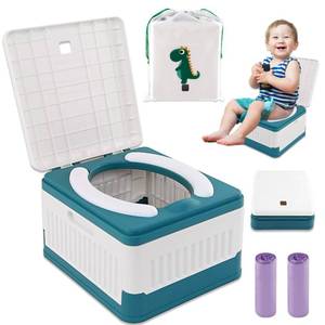 lot 15530 image: Fabulas Portable Potty for Toddler Travel, Foldable Travel Potty Training Toilet Seat for Kids Boys Girls, Emergency Mobile Toilet In Car for Camping Outdoor Indoor, with 30 Disposable Bags, Blue