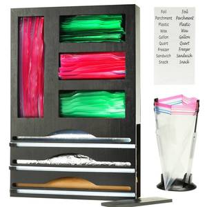 lot 15538 image: YesBrands Premium Bag & Wrap Organizer, Drawer Organizer for Food Bags and Foil, Sandwich Bag Organizer, Foil and Plastic Wrap Organizer, Kitchen Wrap Organizer, Bag Organizer with Wrap Dispenser