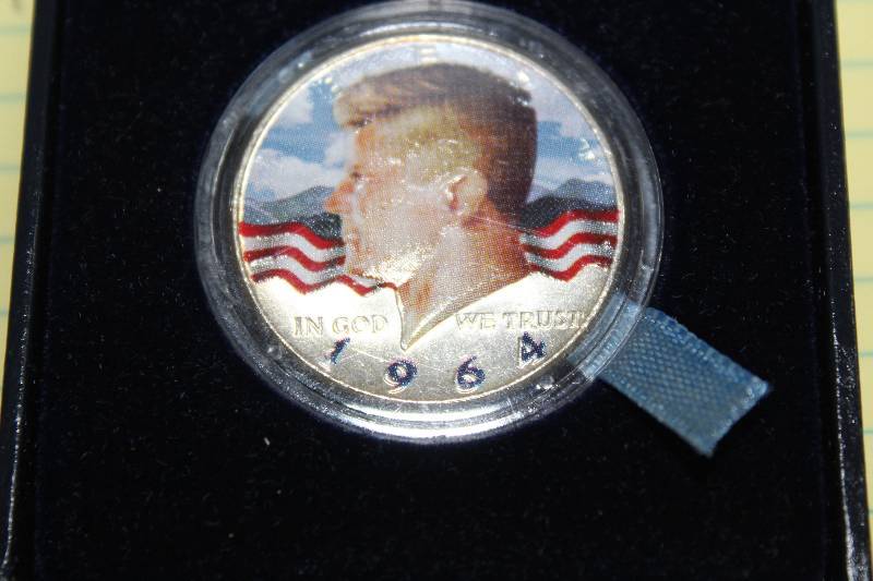 lot 7693 image: Enameled and Encased 1964 JFK Half Dollar- Very Neat