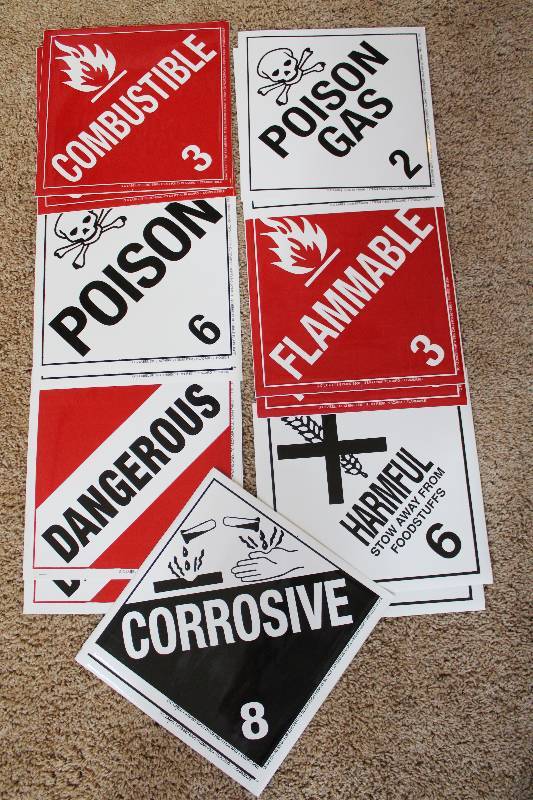 lot 8094 image: Lot of 14 HazMat Decals- Great Man Cave Dcor