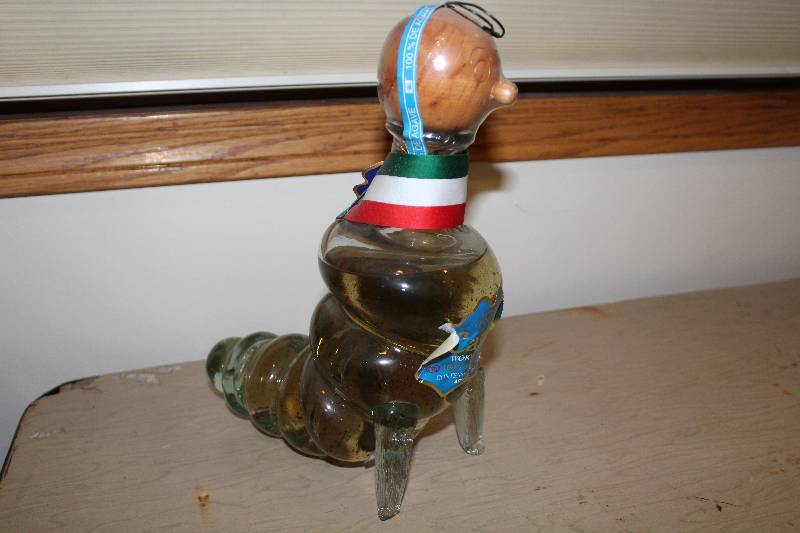 lot 7766 image: Casta Tequila Worm Bottle- How Fun