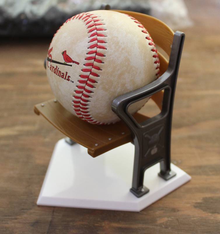 lot 8012 image: St. Louis Baseball Cards on Miniature Stadium Seat - Very Neat