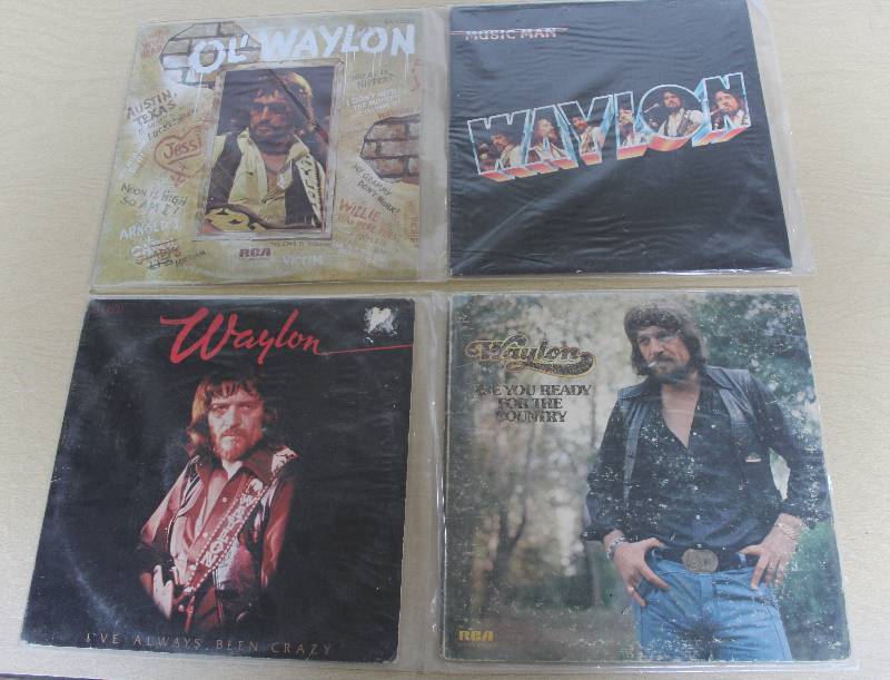 lot 8015 image: Lot of 4 Waylon Vinyl Records- Take a Look