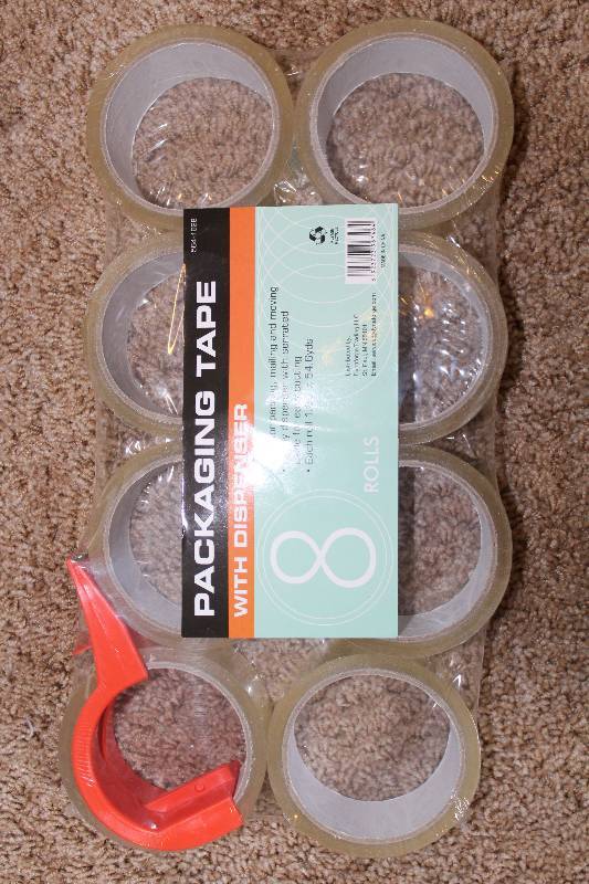 lot 8237 image: 8 Rolls of Packaging Tape w Dispenser