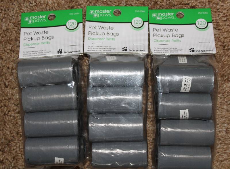 lot 8240 image: Pet Waste Pick-Up Bags - 3 Packages of 120 Count