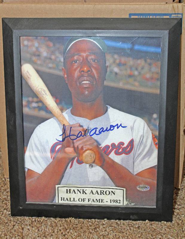 lot 8257 image: Hank Aaron Autographed Picture