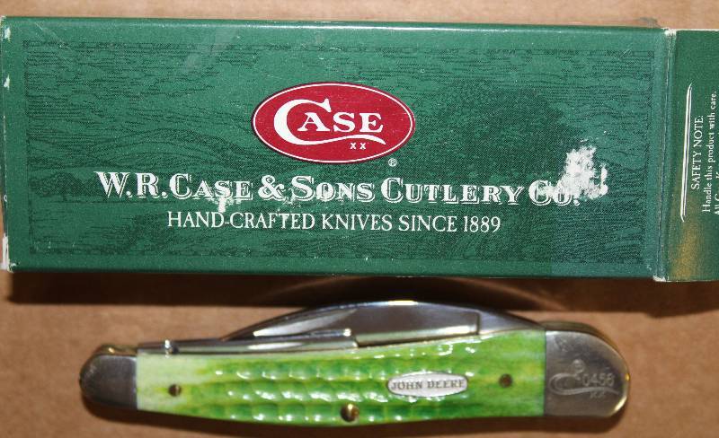 lot 8278 image: John Deere Themed W.R. Case & Sons Cutlery, Pocket Knife - 2 Respected Names of Quality