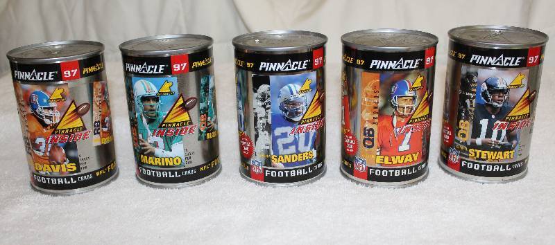 lot 8281 image: Cards in a Can - Football - 5 Cans - Unopened