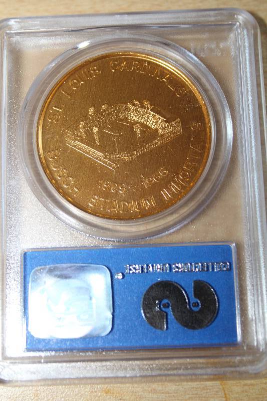 lot 8294 image: Busch Stadium Immortals Commemorative Medallion - Coin Joe Medwick 1966  1966
