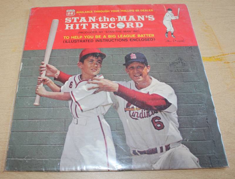 lot 8289 image: Promotional Item from Phillips 66 - LP Record - Stan-the-Mans Hit Record - Be a Big League Batter - WOW