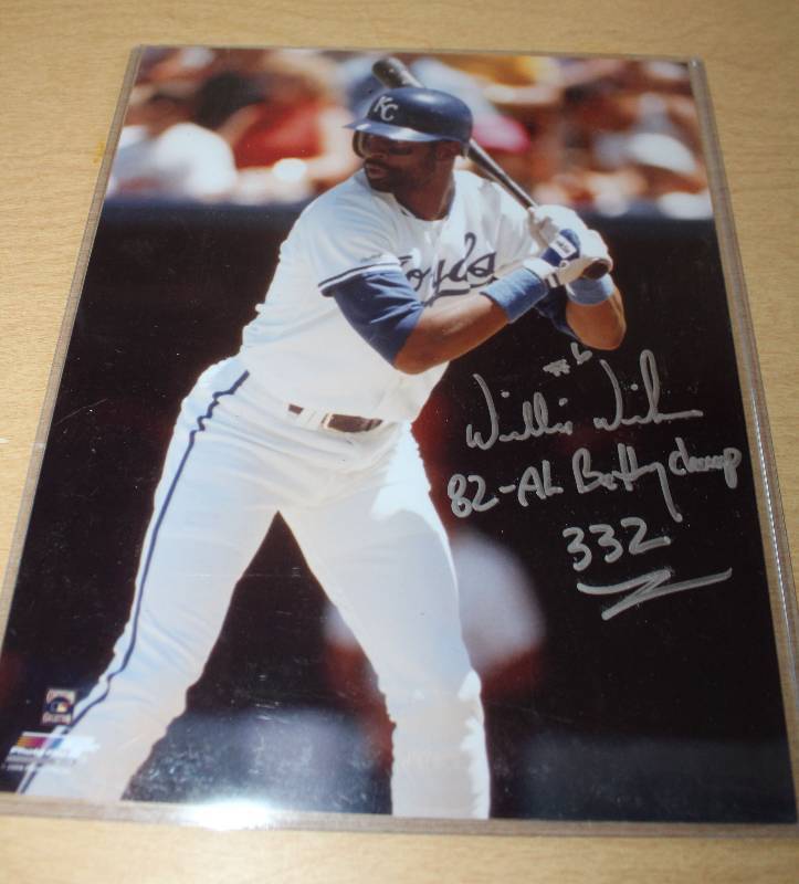 lot 8295 image: Autographed 8 x 10 - Willie Wilson - Kansas City Royals