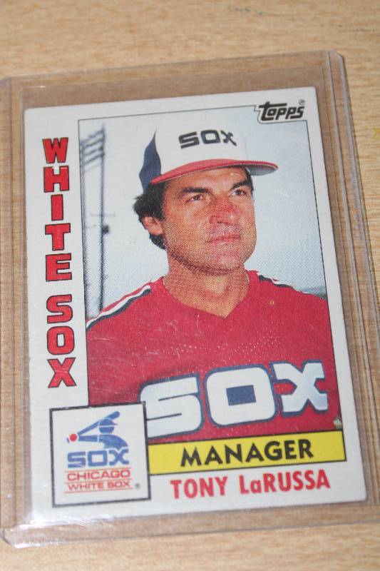 lot 8297 image: Baseball Card - Tony La Russa - Chicago White Sox - Manager - TOPPS - 1983-1993 Records on Back  - In sleeve COOL