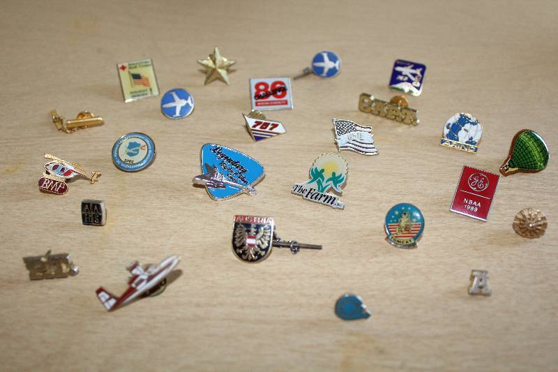 lot 8811A image: Lot of Assorted Hat  Lapel  Tie Pins  Enamel Pins - See pics for styles - Neato