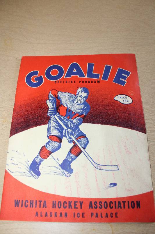 lot 8812 image: Nice Vintage 1947-1948 - Goalie Official Program - WICHITA HOCKEY ASSOCIATION - Alaskan Ice Palace - Original Price 15 cents