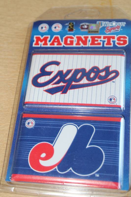 lot 8818 image: Lot of 2 Montreal Expos Refrigerator Magnets In original package - Major League Baseball