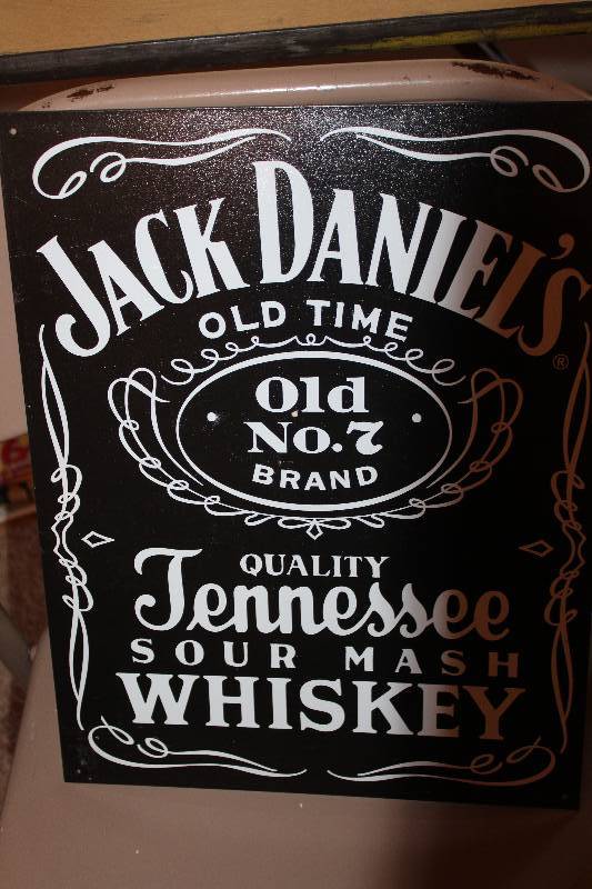lot 8837 image: Jack Daniels Whiskey Old No 7 - Metal Tin Sign - COOL