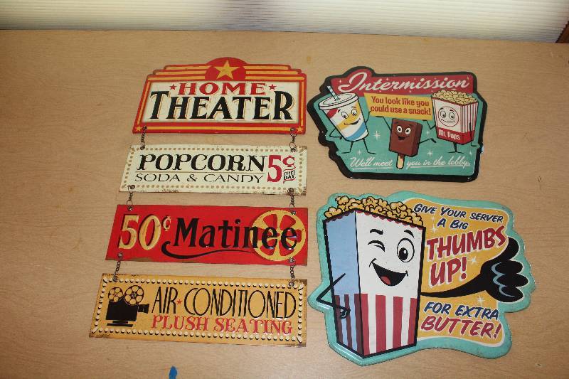 lot 8854 image: Home Theater Wall Decor - Lot of 3 Pieces