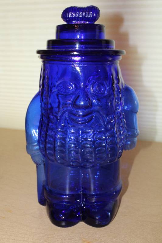 lot 8855 image: Cobalt Blue Peanut Jar - Almost 13 tall