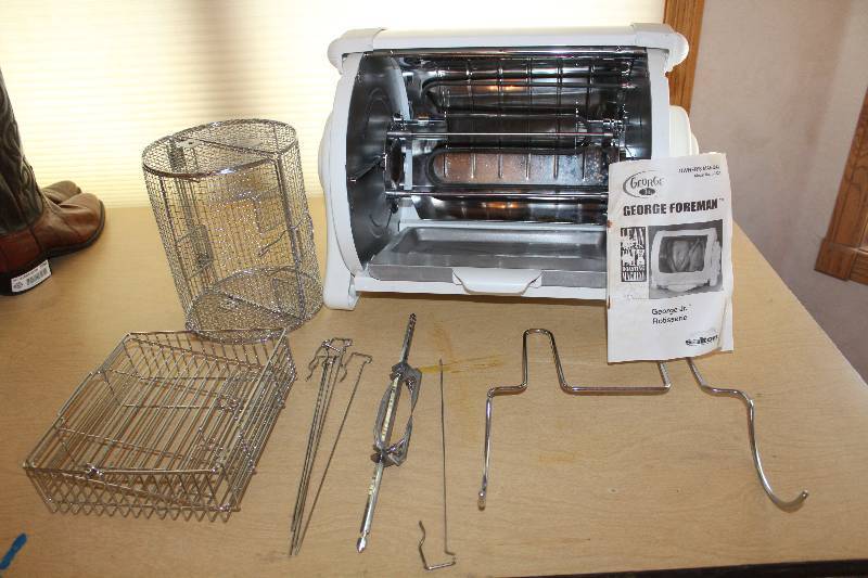 lot 8865 image: George Foreman Rotisserie Grill - w some accessories See pics