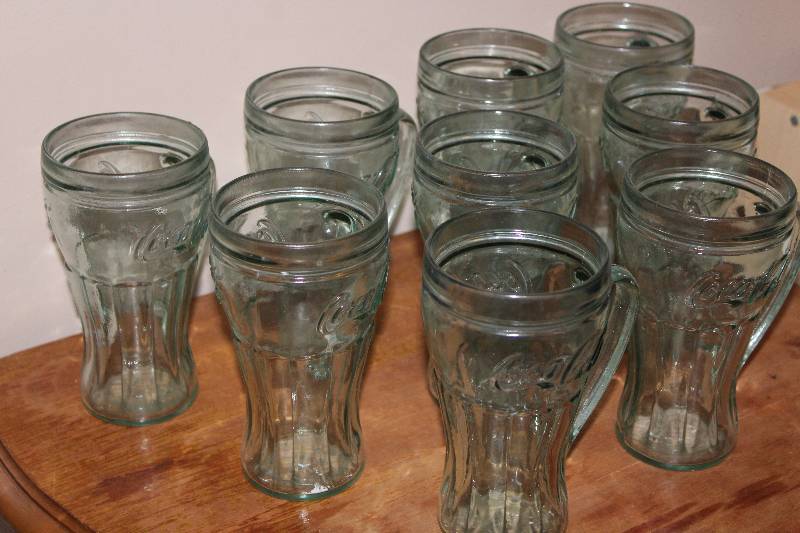 lot 5005 image: Lot of 9 Coca Cola Glasses  Mugs - COOL